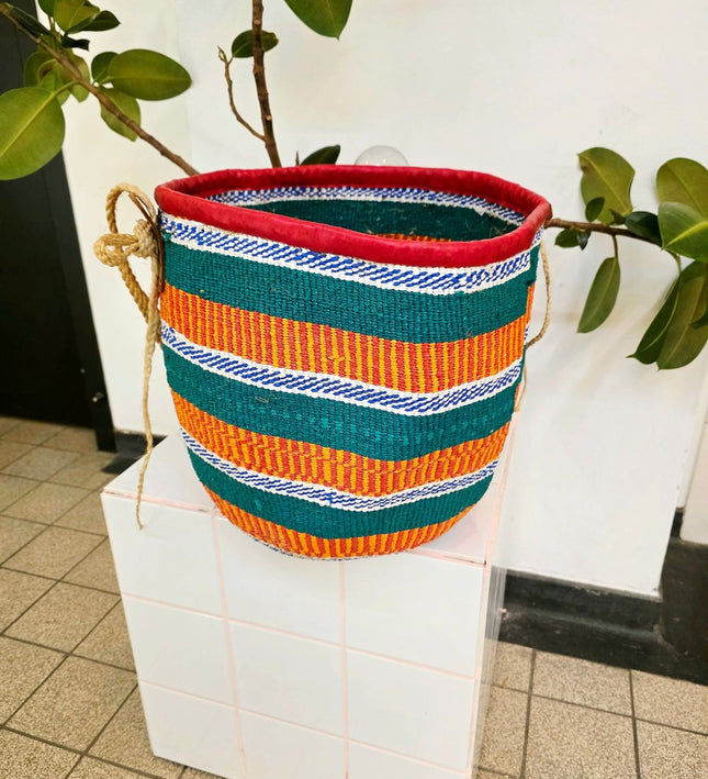 Authentic Handwoven Kenyan Kiondo Basket – Vibrant Sisal - Yatva