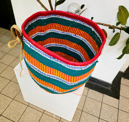 Authentic Handwoven Kenyan Kiondo Basket – Vibrant Sisal - Yatva