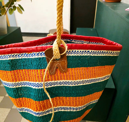 Authentic Handwoven Kenyan Kiondo Basket – Vibrant Sisal - Yatva