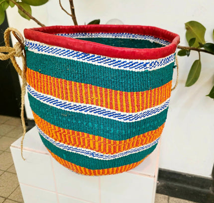 Authentic Handwoven Kenyan Kiondo Basket – Vibrant Sisal - Yatva