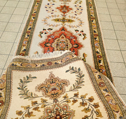 Authentic Persian Tabriz Runner 90x305 cm - Hand-Knotted Wool Vintage Rug - Yatva