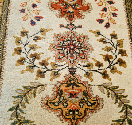 Authentic Persian Tabriz Runner 90x305 cm - Hand-Knotted Wool Vintage Rug - Yatva