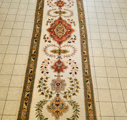 Authentic Persian Tabriz Runner 90x305 cm - Hand-Knotted Wool Vintage Rug - Yatva