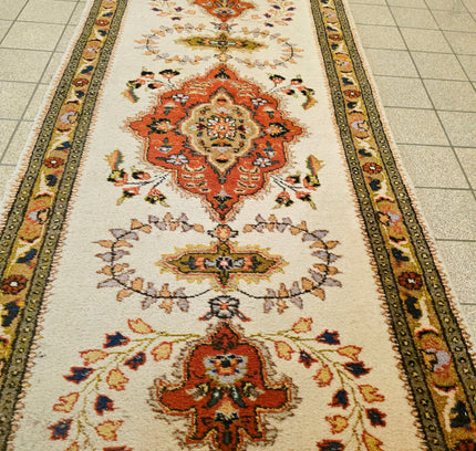 Authentic Persian Tabriz Runner 90x305 cm - Hand-Knotted Wool Vintage Rug - Yatva