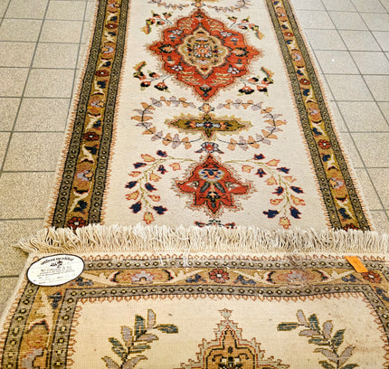 Authentic Persian Tabriz Runner 90x305 cm - Hand-Knotted Wool Vintage Rug - Yatva