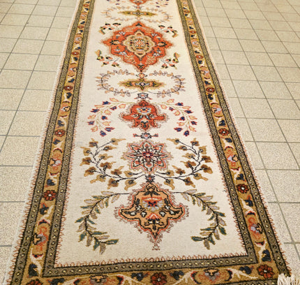 Authentic Persian Tabriz Runner 90x305 cm - Hand-Knotted Wool Vintage Rug - Yatva