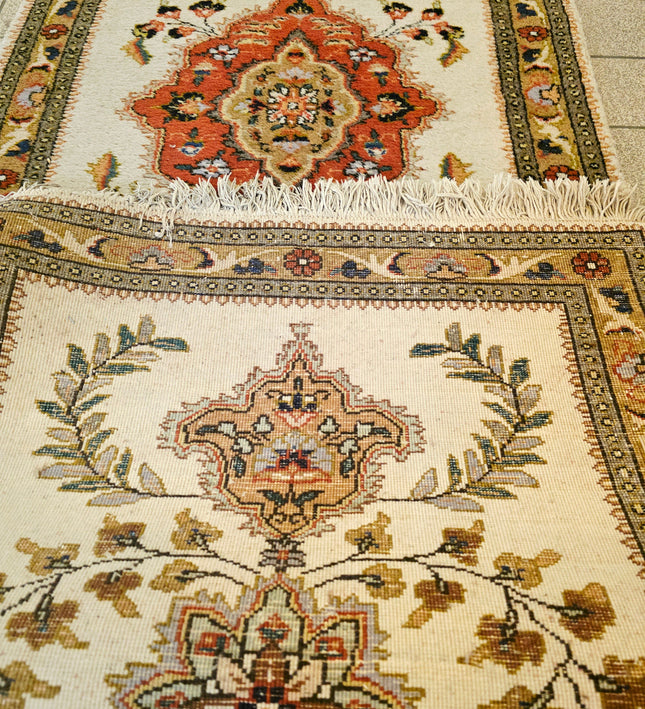 Authentic Persian Tabriz Runner 90x305 cm - Hand-Knotted Wool Vintage Rug - Yatva