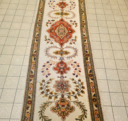 Authentic Persian Tabriz Runner 90x305 cm - Hand-Knotted Wool Vintage Rug - Yatva