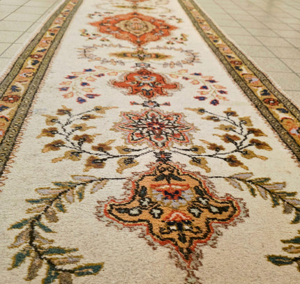 Authentic Persian Tabriz Runner 90x305 cm - Hand-Knotted Wool Vintage Rug - Yatva