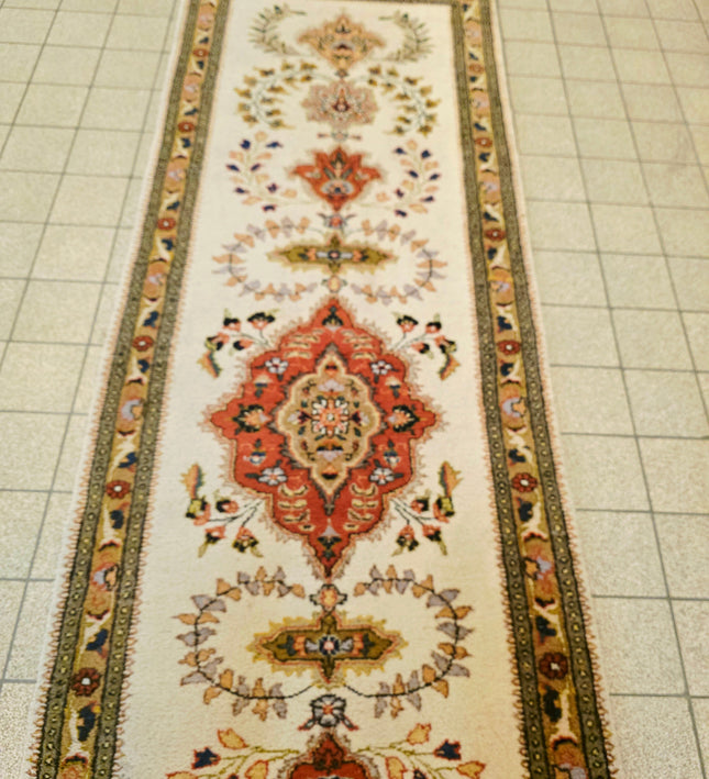 Authentic Persian Tabriz Runner 90x305 cm - Hand-Knotted Wool Vintage Rug - Yatva