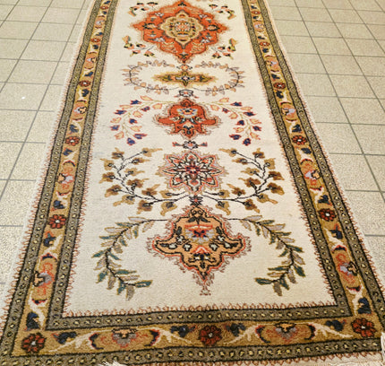 Authentic Persian Tabriz Runner 90x305 cm - Hand-Knotted Wool Vintage Rug - Yatva