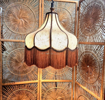 Authentic Vintage 1970s "Rise & Fall" Scalloped Pendant Lamp - Yatva
