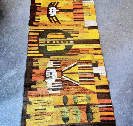 Authentic Vintage Polish Kilim Hand - woven Rug - Yatva