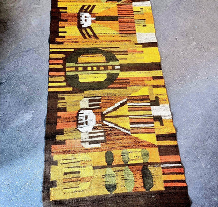 Authentic Vintage Polish Kilim Hand - woven Rug - Yatva