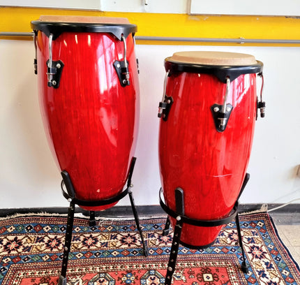 Beautiful Set of Two Congas Drums - Yatva