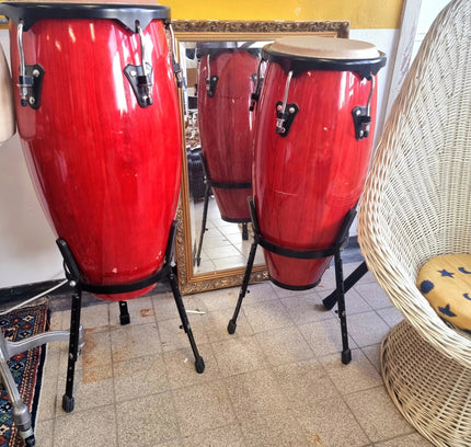 Beautiful Set of Two Congas Drums - Yatva