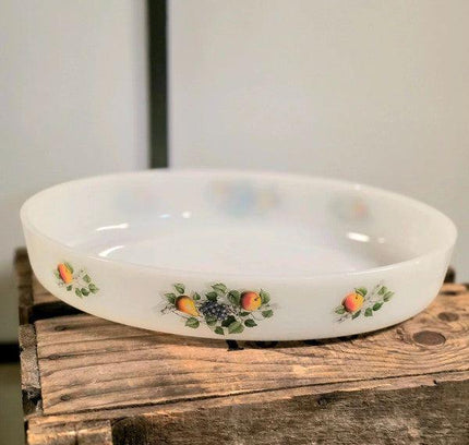 Brand new 70s Arcopal Fruits de France oval baking dish - Yatva