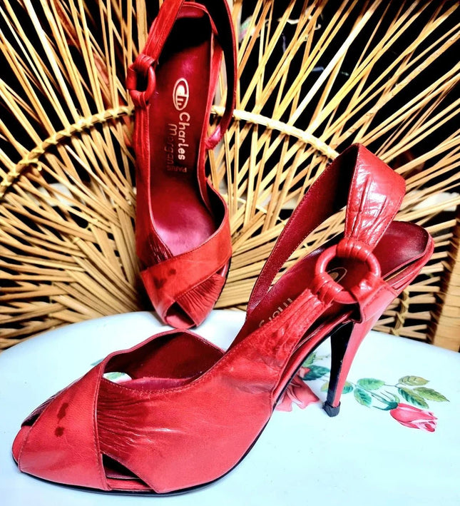 Brand New 80's Charles Morgan Paris Slingback Shoes - Yatva