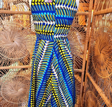 Brand New Ankara Abstract African Print Dress - Yatva