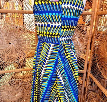 Brand New Ankara Abstract African Print Dress - Yatva