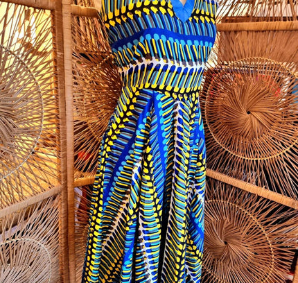 Brand New Ankara Abstract African Print Dress - Yatva