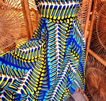 Brand New Ankara Abstract African Print Dress - Yatva