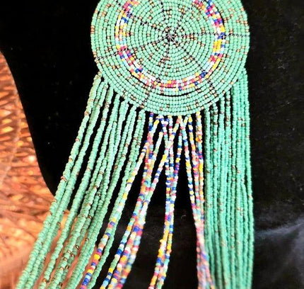 Brand New Beaded Fringe Pendant Necklace - Yatva