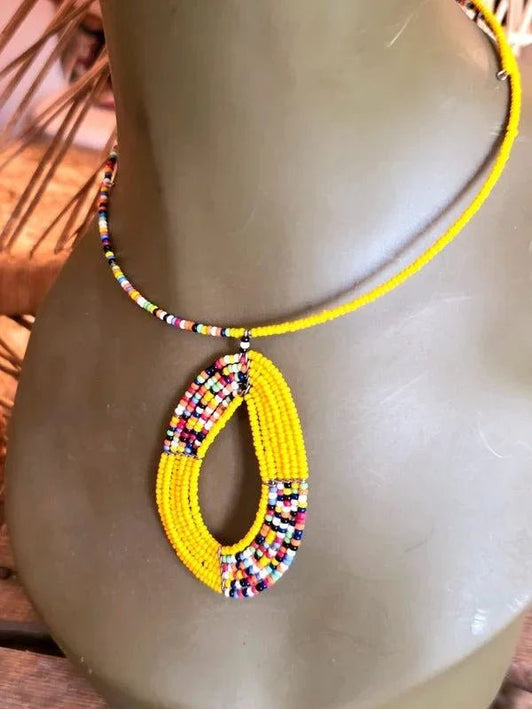 Brand New Beaded Pendant Necklace - Yatva