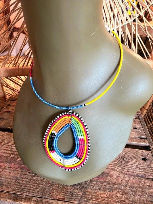 Brand New Beaded Pendant Necklace - Yatva