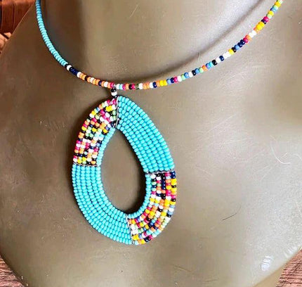 Brand New Beaded Pendant Necklace - Yatva