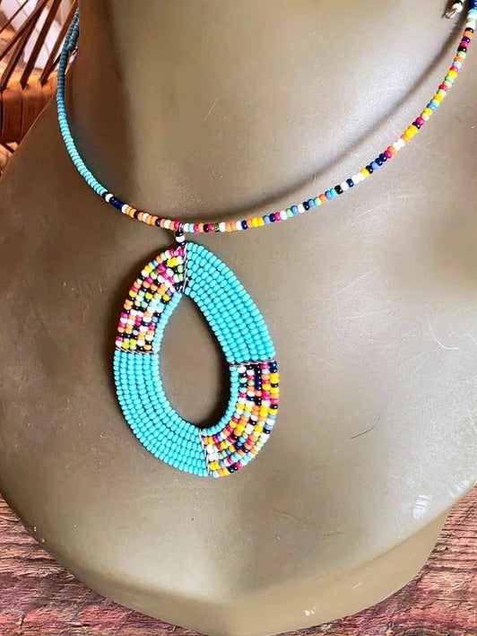 Brand New Beaded Pendant Necklace - Yatva