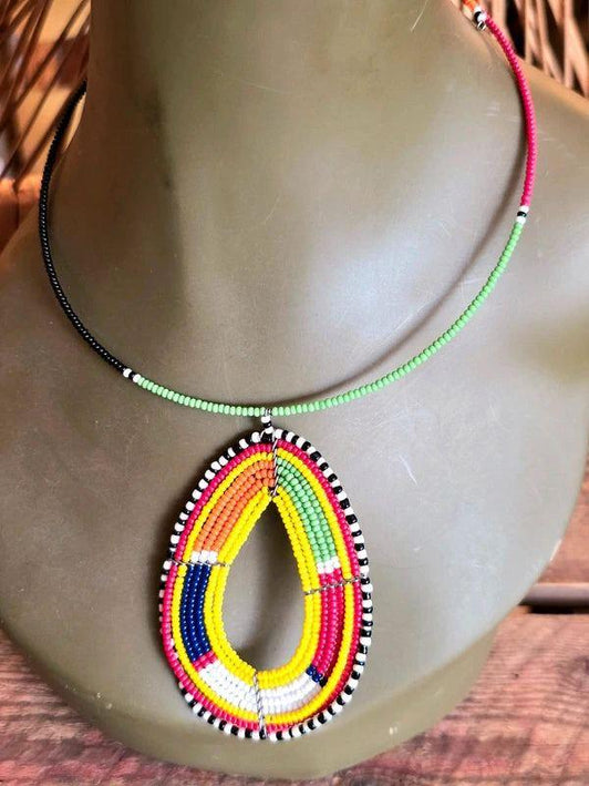 Brand New Beaded Pendant Necklace - Yatva