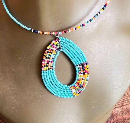 Brand New Beaded Pendant Necklace - Yatva