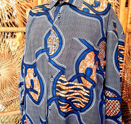 Brand New Oversize Abstract African Print Shirt - Yatva