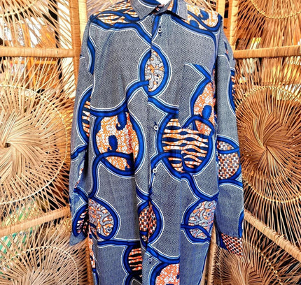 Brand New Oversize Abstract African Print Shirt - Yatva