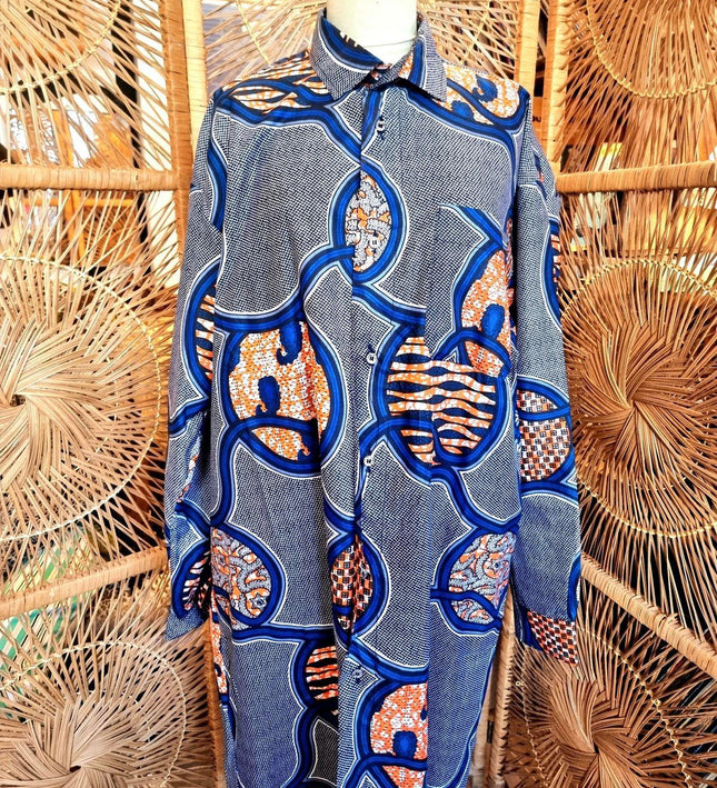 Brand New Oversize Abstract African Print Shirt - Yatva