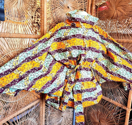 Brand New Oversize African Print Poncho style Blouse - Yatva