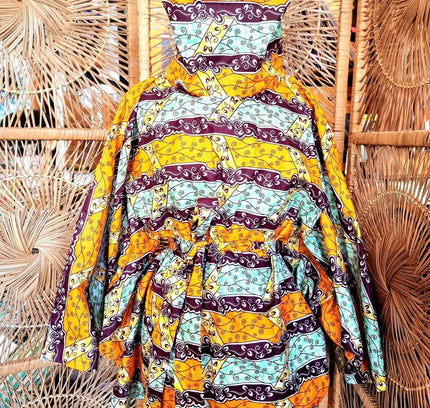 Brand New Oversize African Print Poncho style Blouse - Yatva