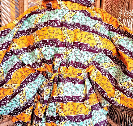 Brand New Oversize African Print Poncho style Blouse - Yatva