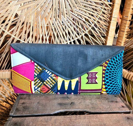 Brand New Upcycled Visco Ankara Clutch Bag - Yatva