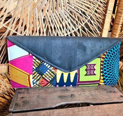 Brand New Upcycled Visco Ankara Clutch Bag - Yatva