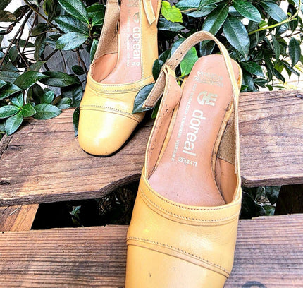Brand New Vintage 60´s / 70´s Deadstock Doreal Slingback Shoes - Yatva