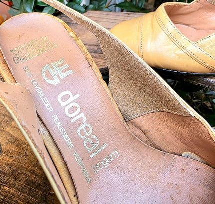 Brand New Vintage 60´s / 70´s Deadstock Doreal Slingback Shoes - Yatva