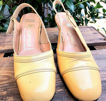 Brand New Vintage 60´s / 70´s Deadstock Doreal Slingback Shoes - Yatva