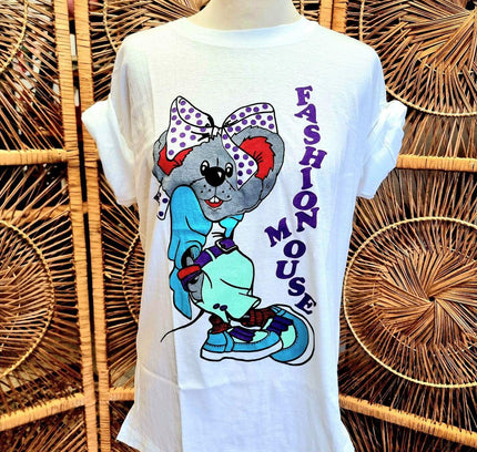 Brand New Vintage 80s Deadstock Fashion Mouse T-Shirt - Yatva