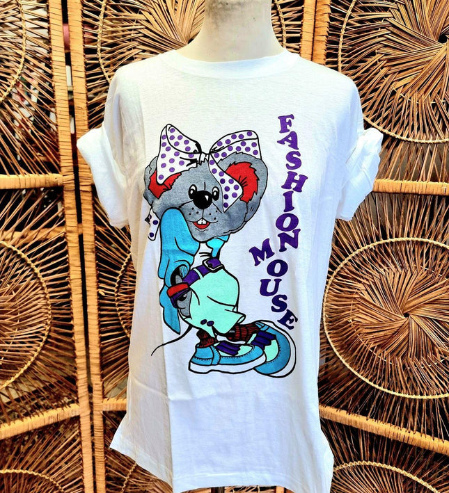 Brand New Vintage 80s Deadstock Fashion Mouse T-Shirt - Yatva