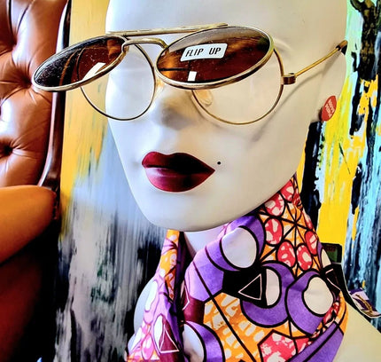 Brand New Vintage 80's Flip Up Glasses / Sunglasses - Yatva