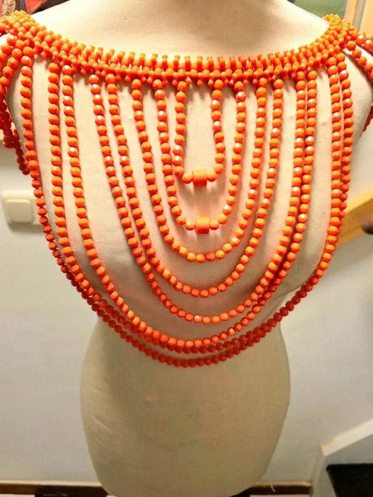 Brand New Vintage Inspired Traditional African Coral Necklace - Yatva