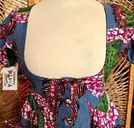 Brand New Yatva Made In Africa Ankara Cotton Print Cutout Top Waistcoat - Yatva
