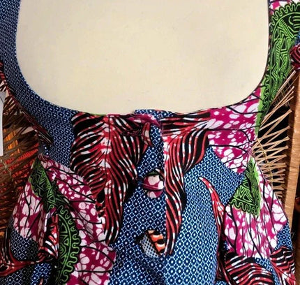 Brand New Yatva Made In Africa Ankara Cotton Print Cutout Top Waistcoat - Yatva